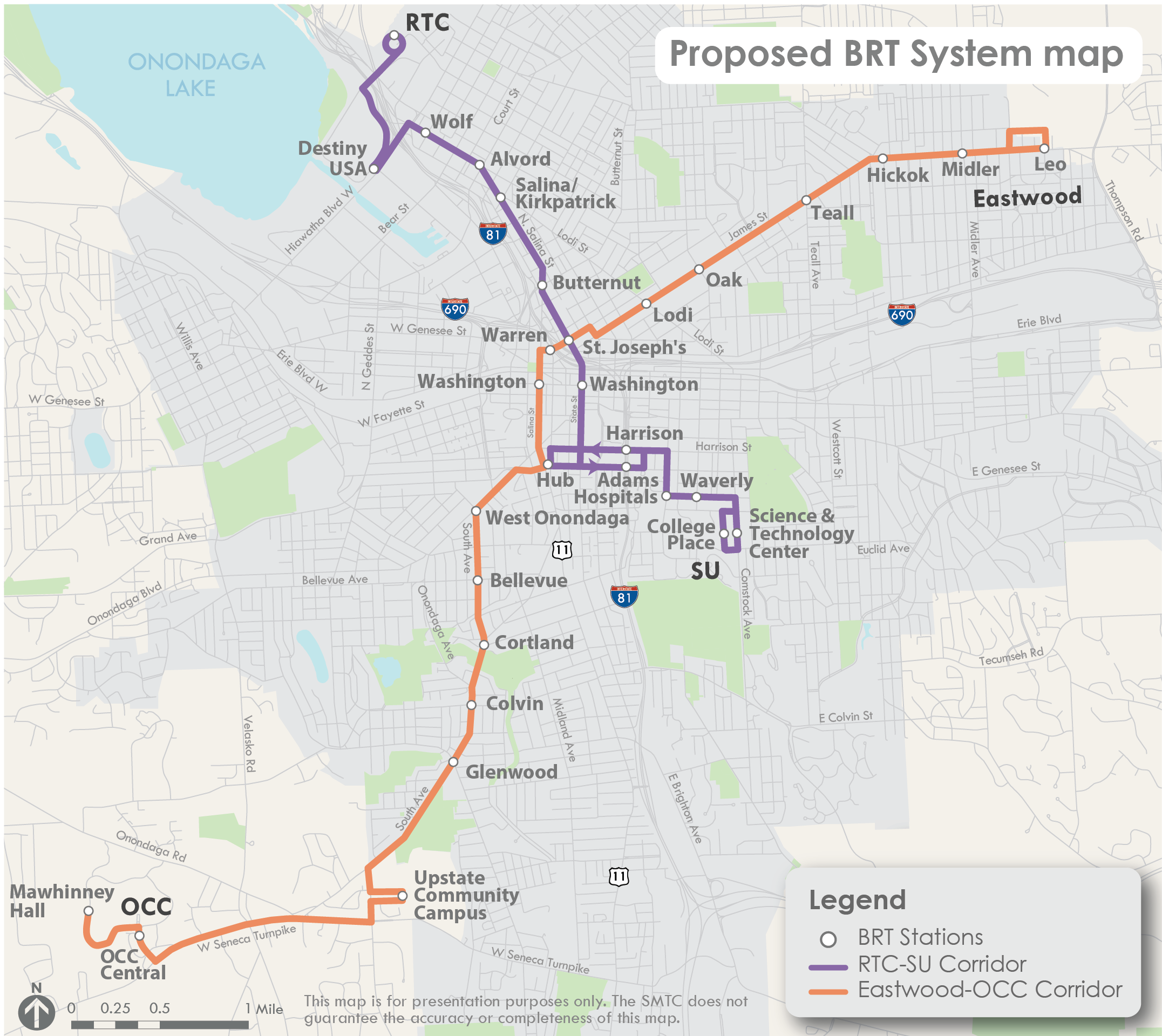Proposed bus rapid transit routes